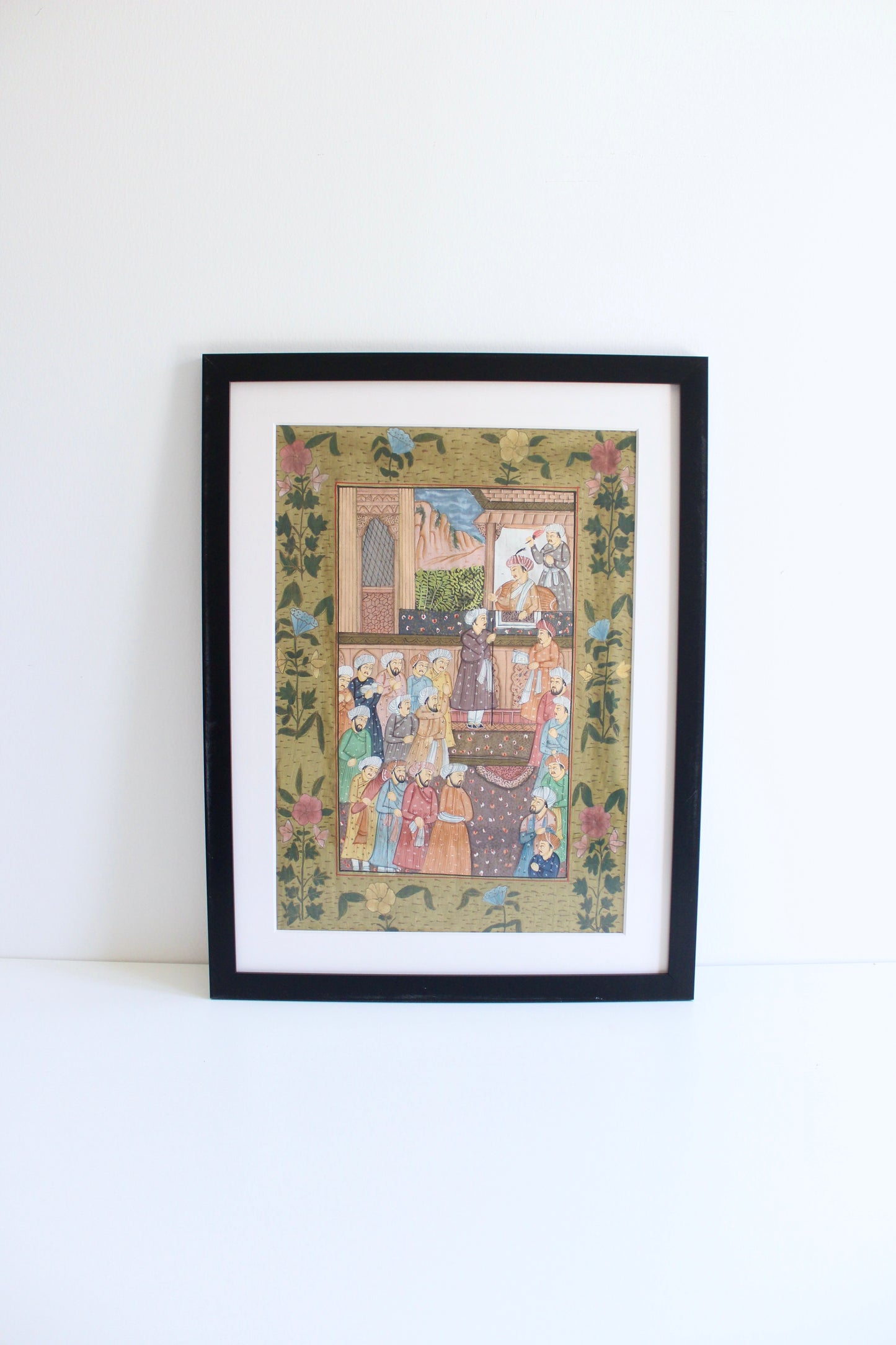 Vintage Mughal Miniature Painting on Silk
