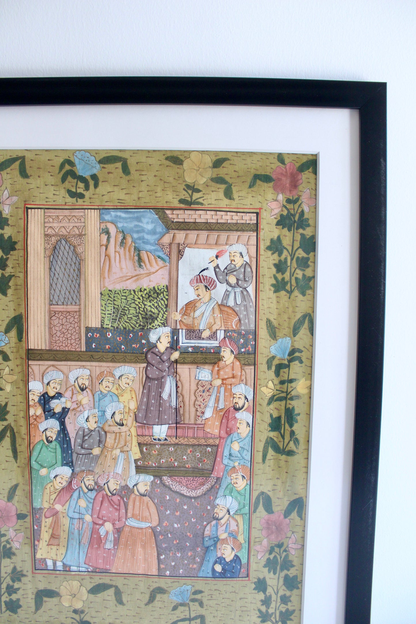 Vintage Mughal Miniature Painting on Silk