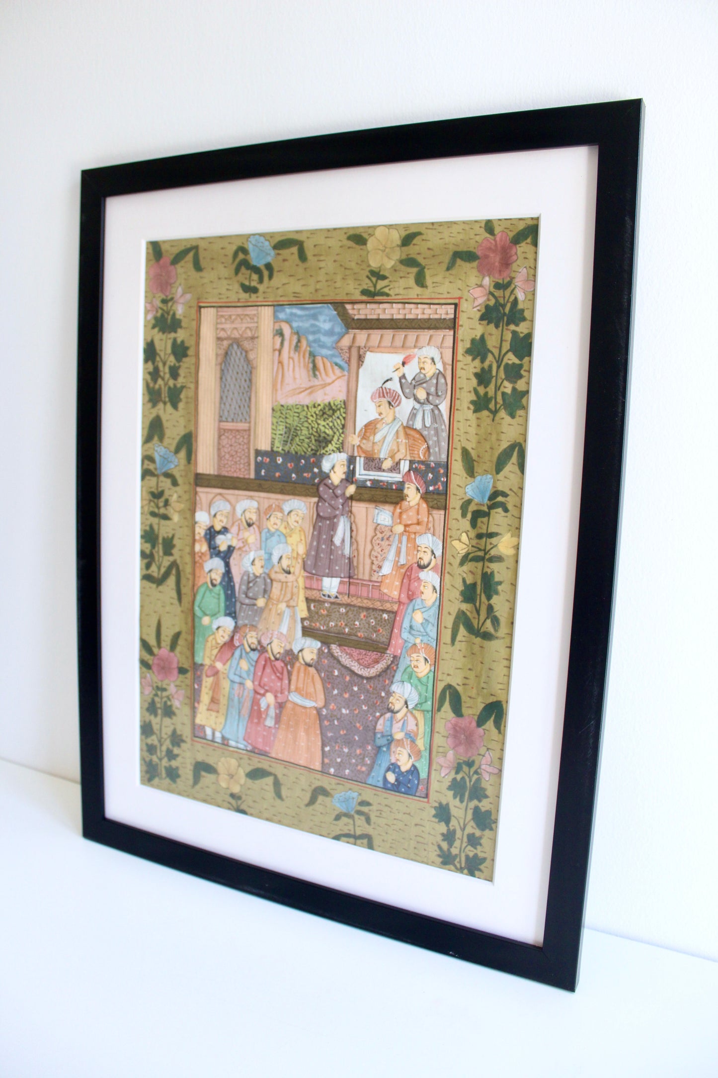 Vintage Mughal Miniature Painting on Silk