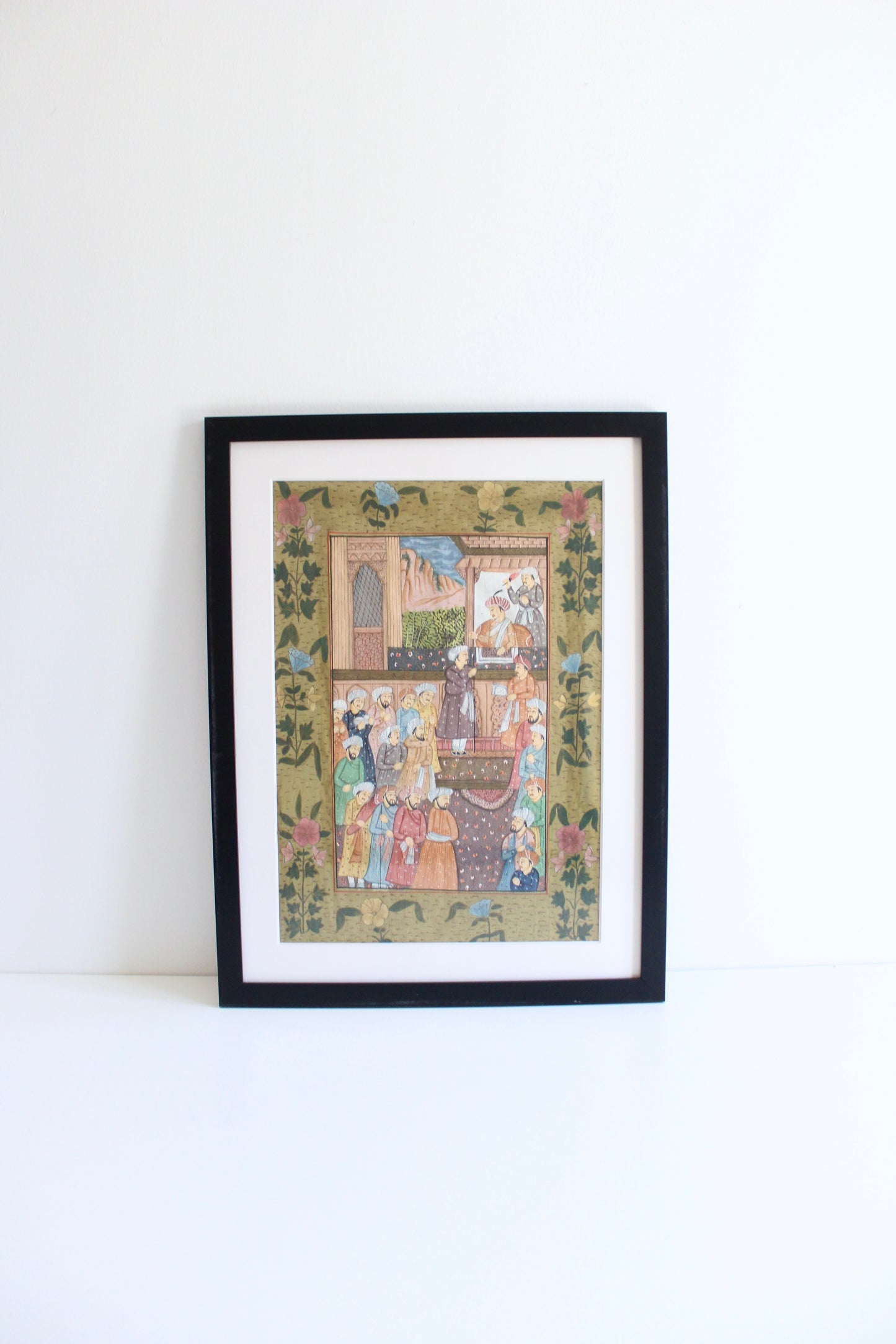 Vintage Mughal Miniature Painting on Silk