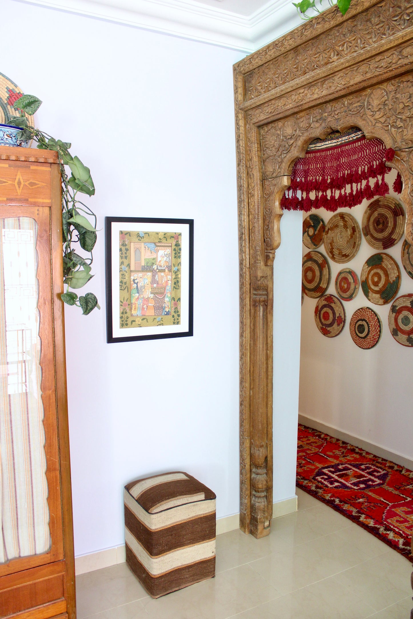 Vintage Mughal Miniature Painting on Silk