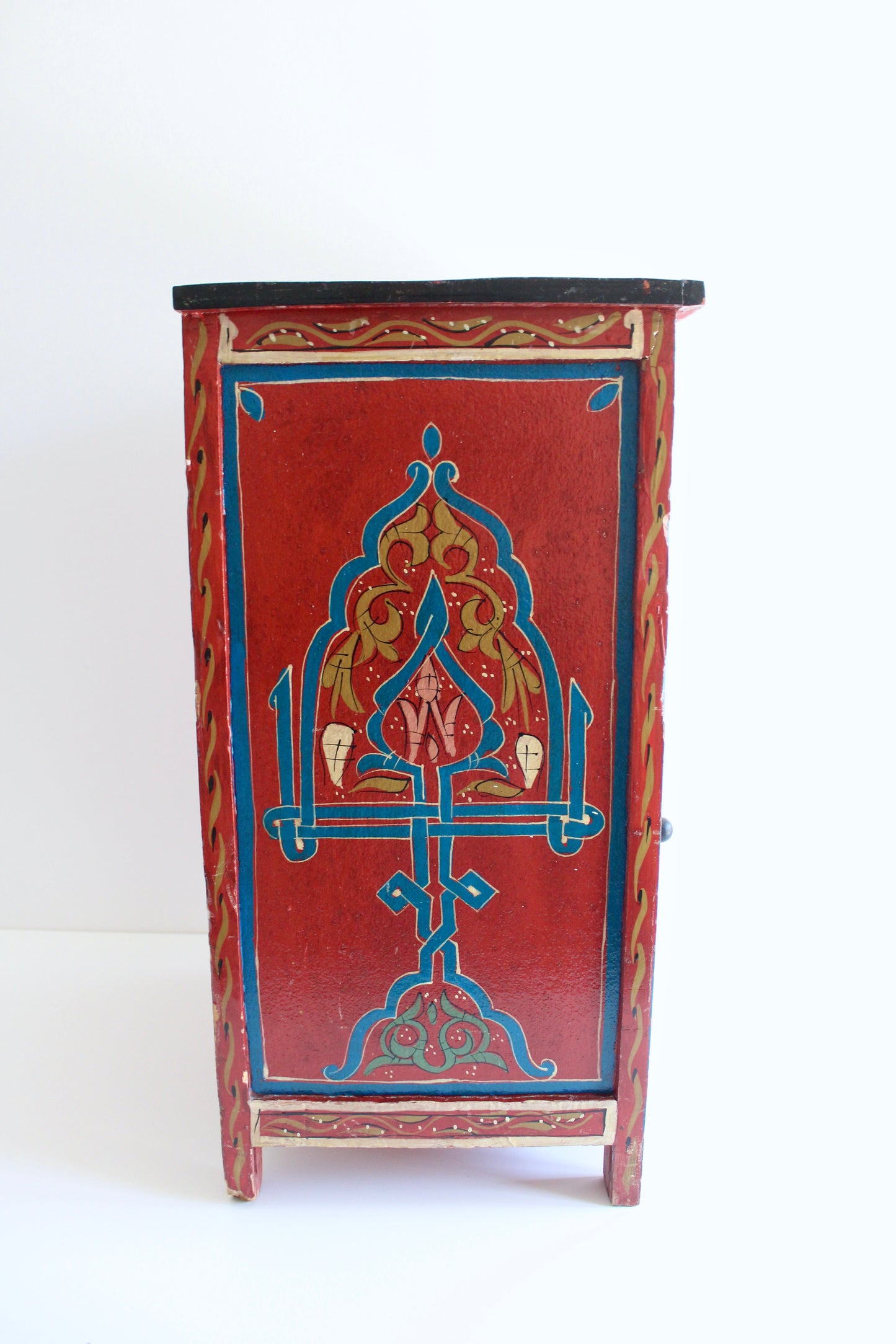 Vintage Moroccan Painted Side Table