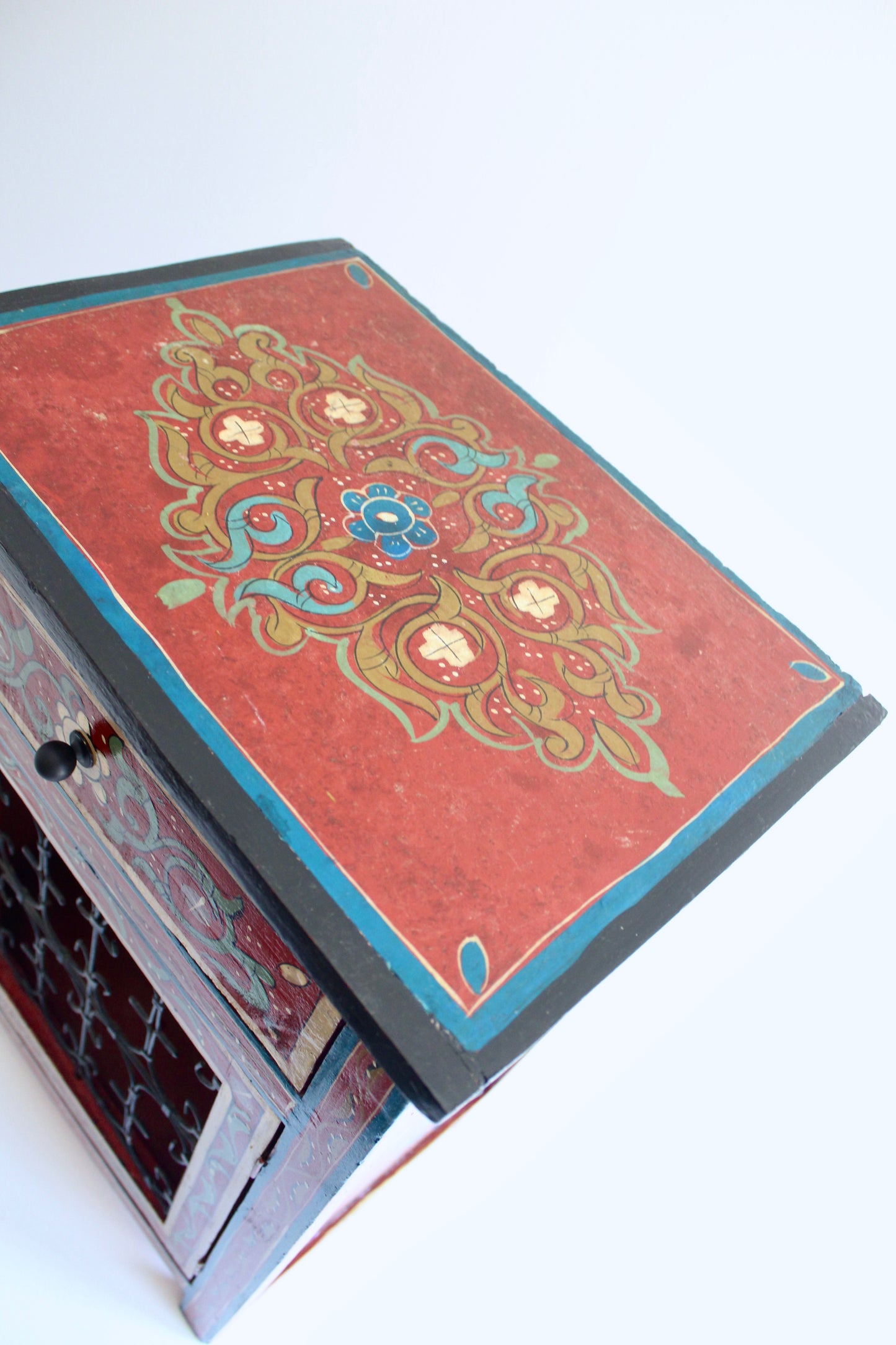 Vintage Moroccan Painted Side Table