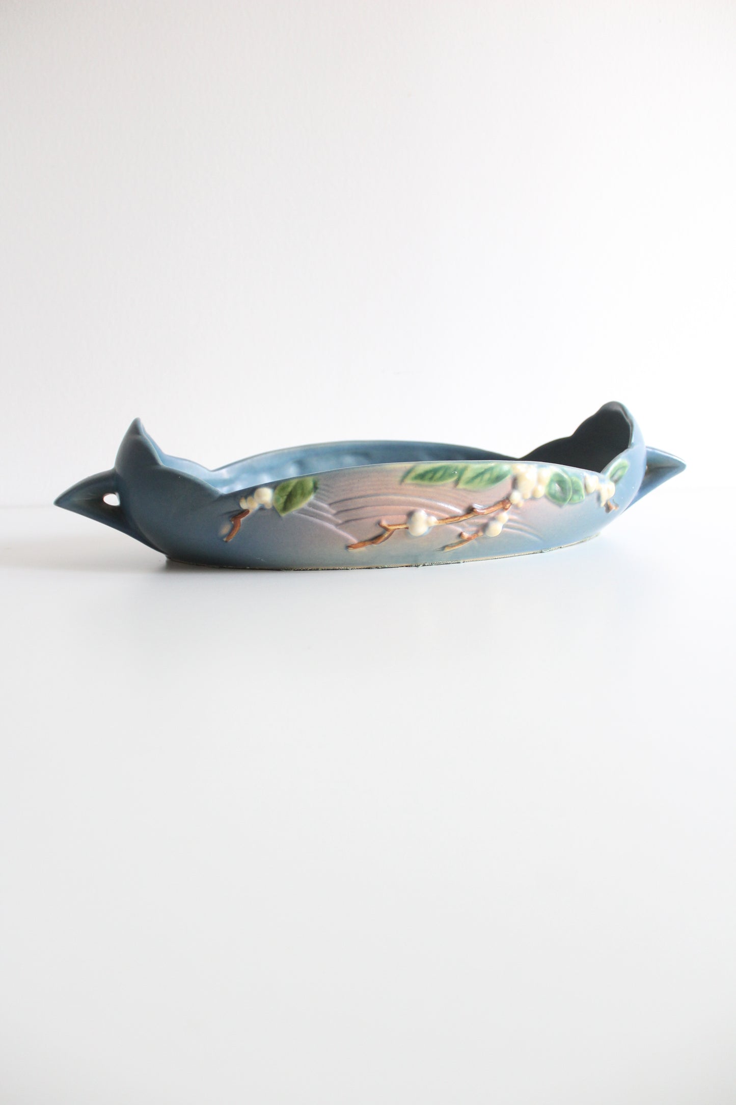 Late 1940s Roseville Pottery Snowberry 1182-12 Console Bowl