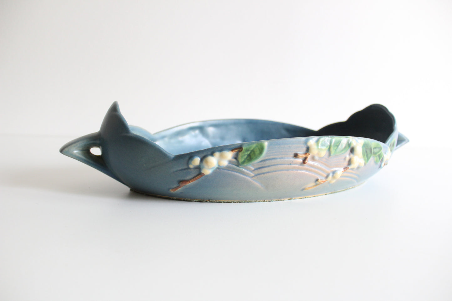 Late 1940s Roseville Pottery Snowberry 1182-12 Console Bowl