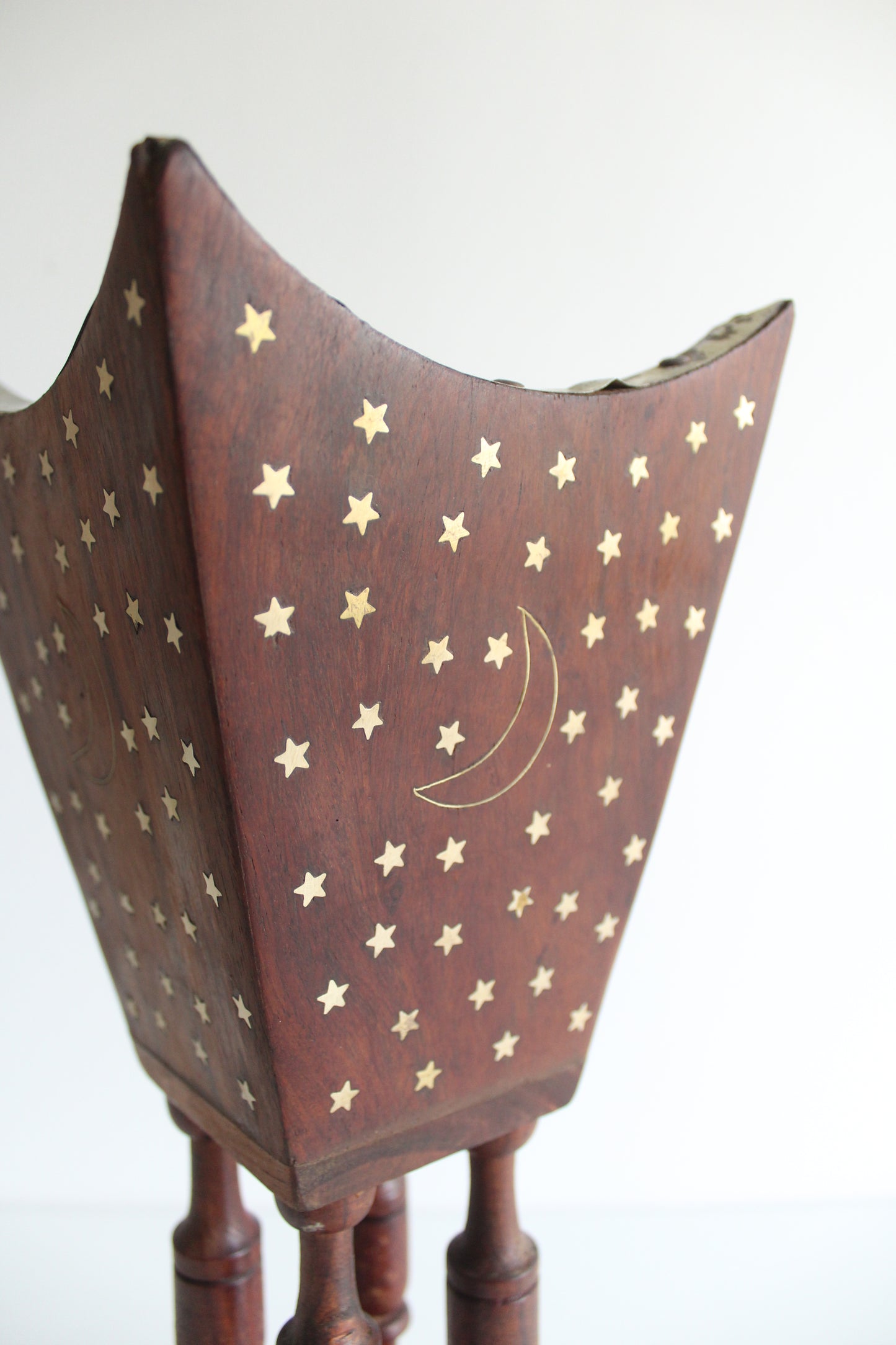 Large Rosewood and Brass Inlay Mubkhar