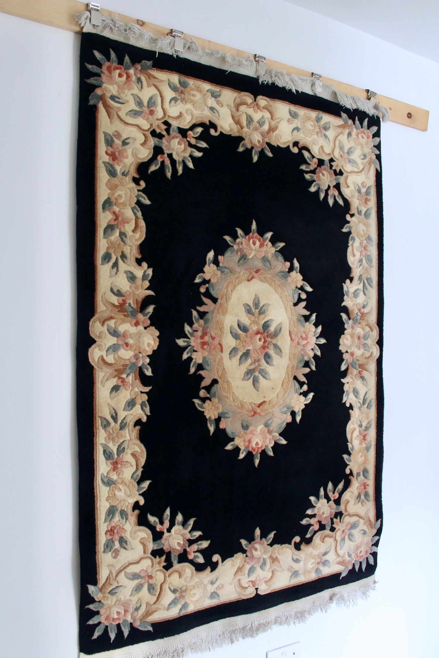 1980s Vintage Chinese Handmade Carpet