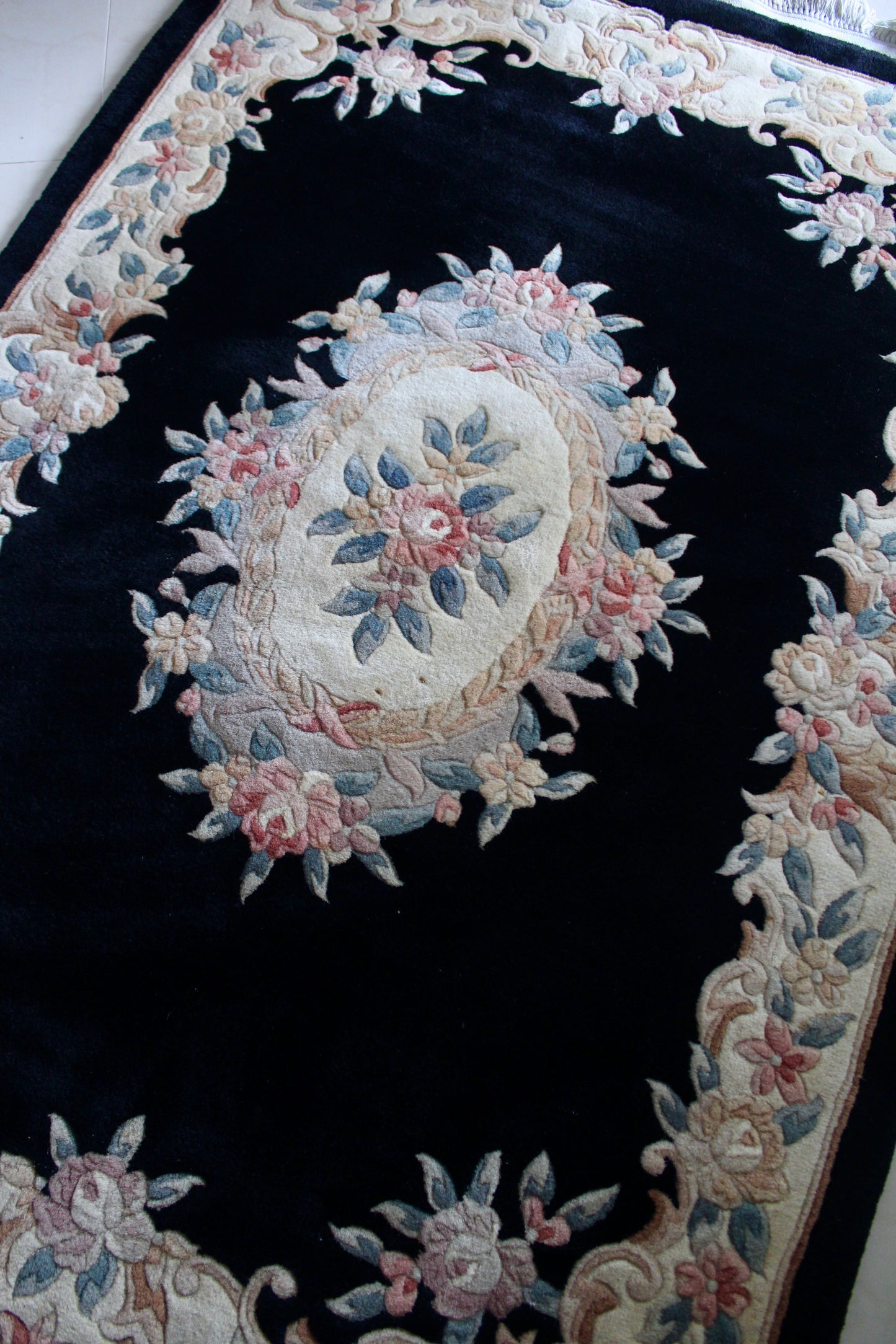1980s Vintage Chinese Handmade Carpet