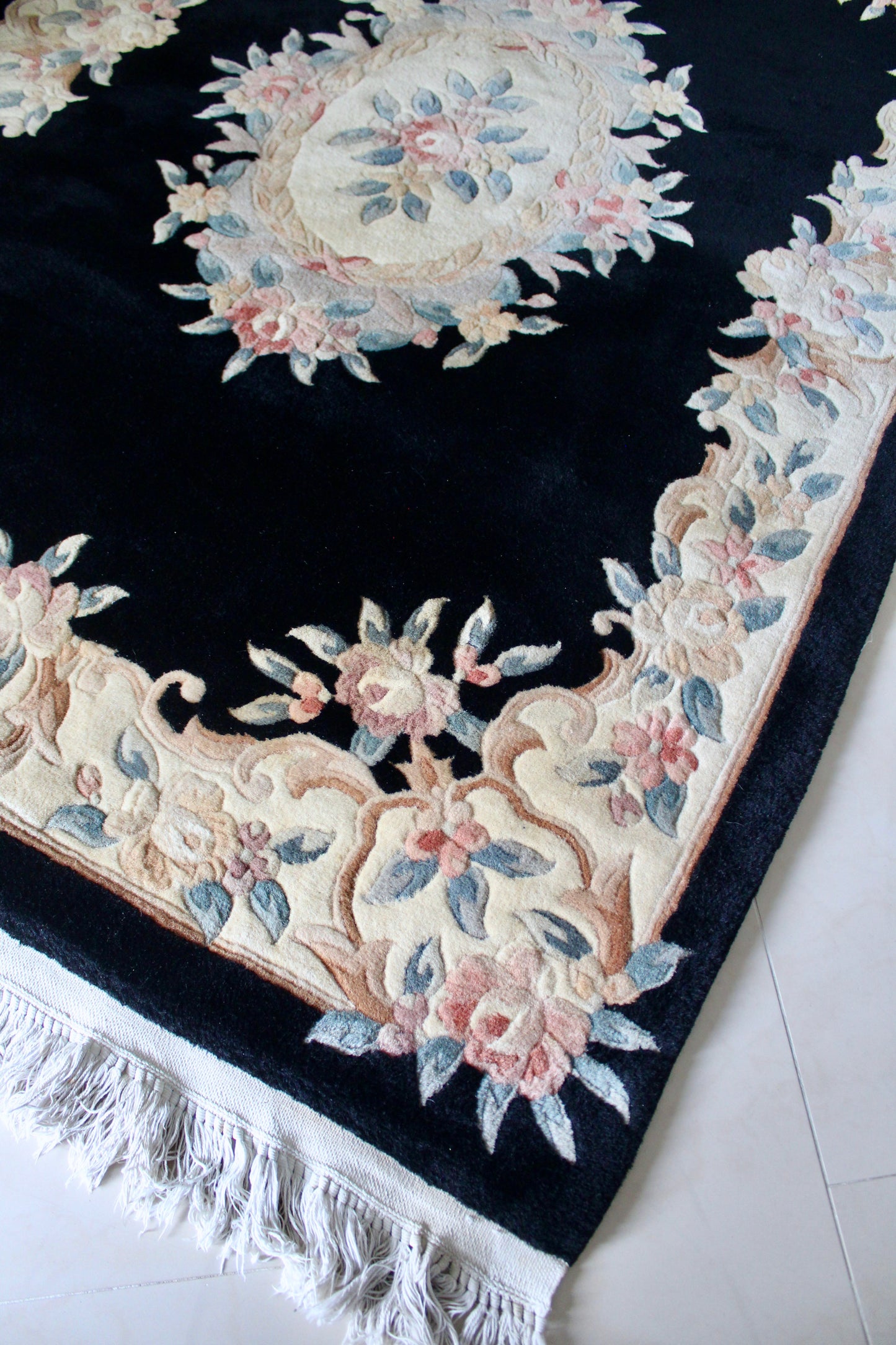 1980s Vintage Chinese Handmade Carpet