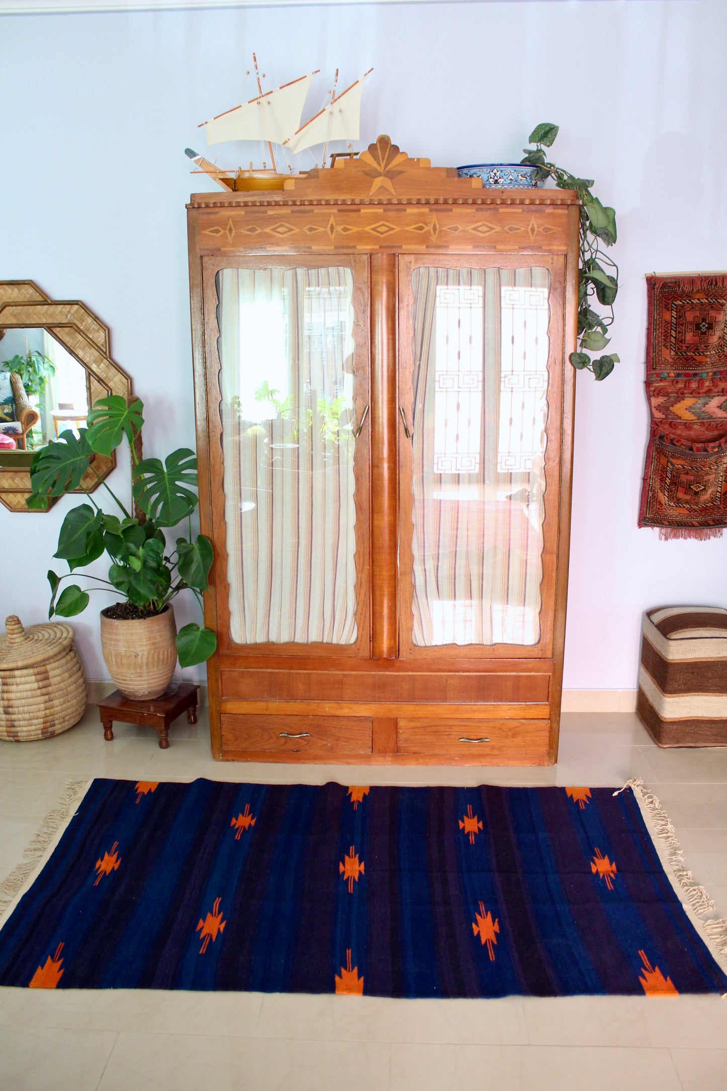 Handwoven Indian Cotton Kilim 107x183