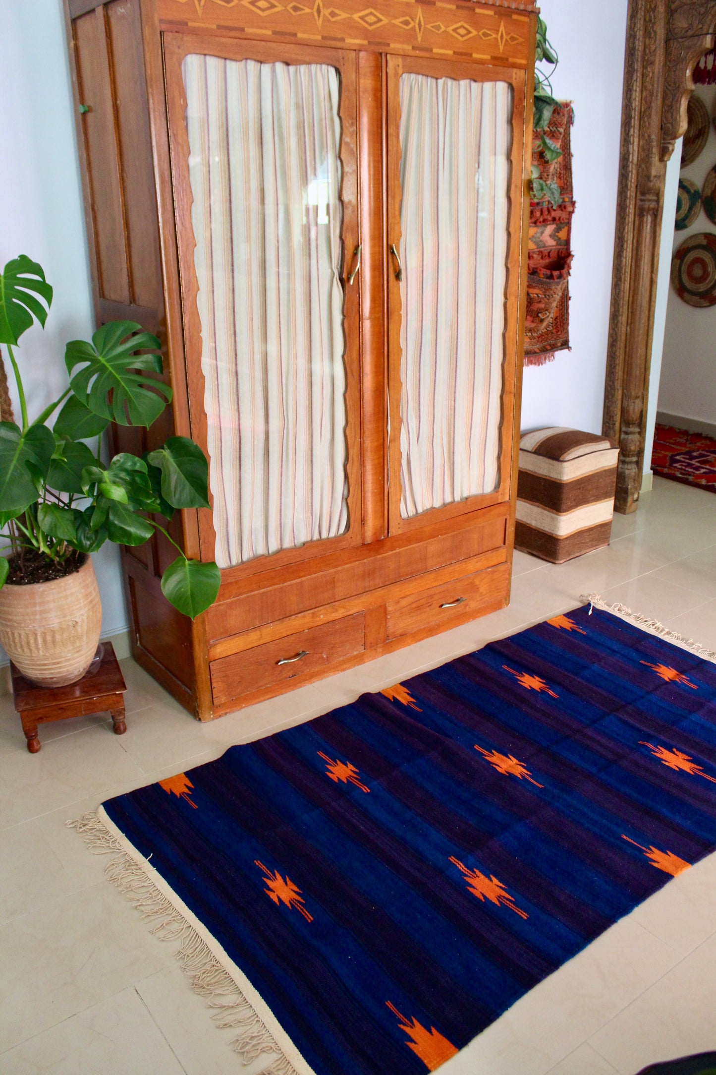 Handwoven Indian Cotton Kilim 107x183