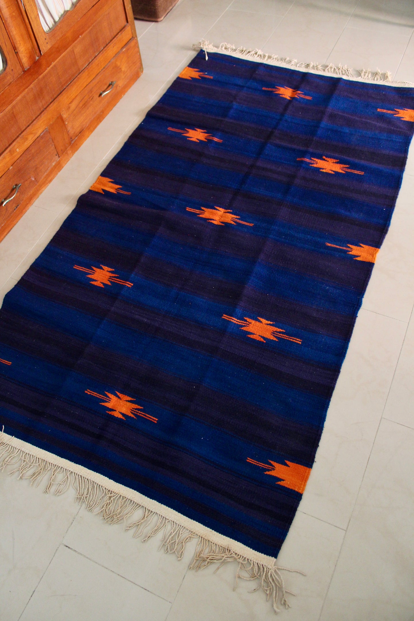 Handwoven Indian Cotton Kilim 107x183