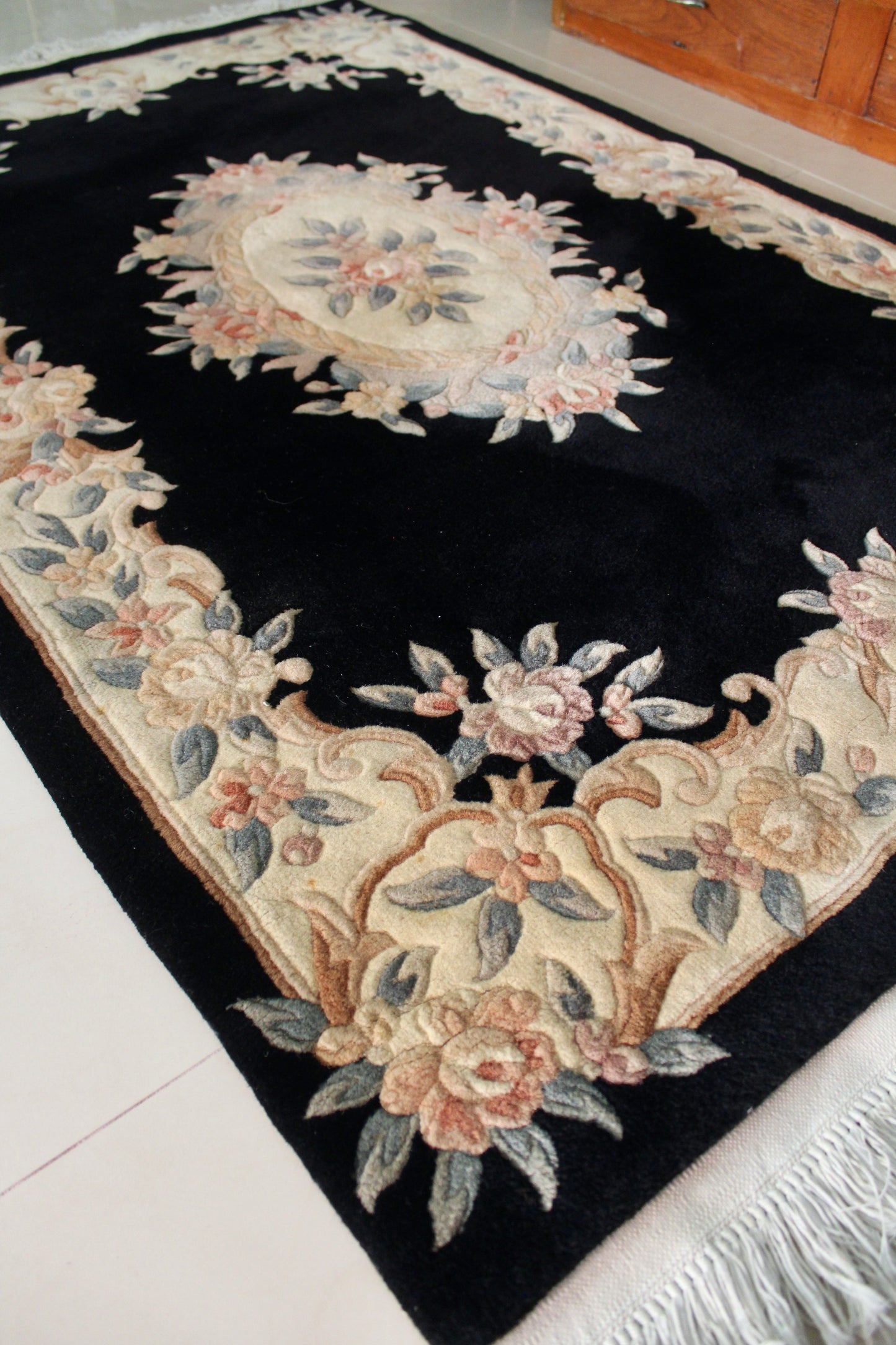 1980s Vintage Chinese Handmade Carpet