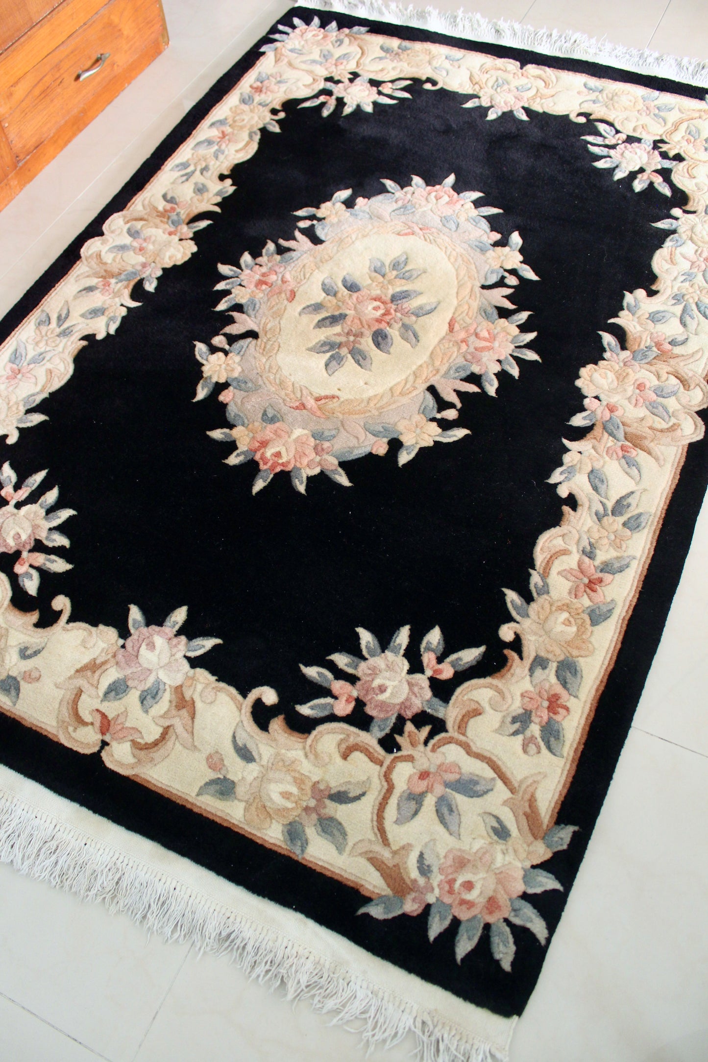 1980s Vintage Chinese Handmade Carpet