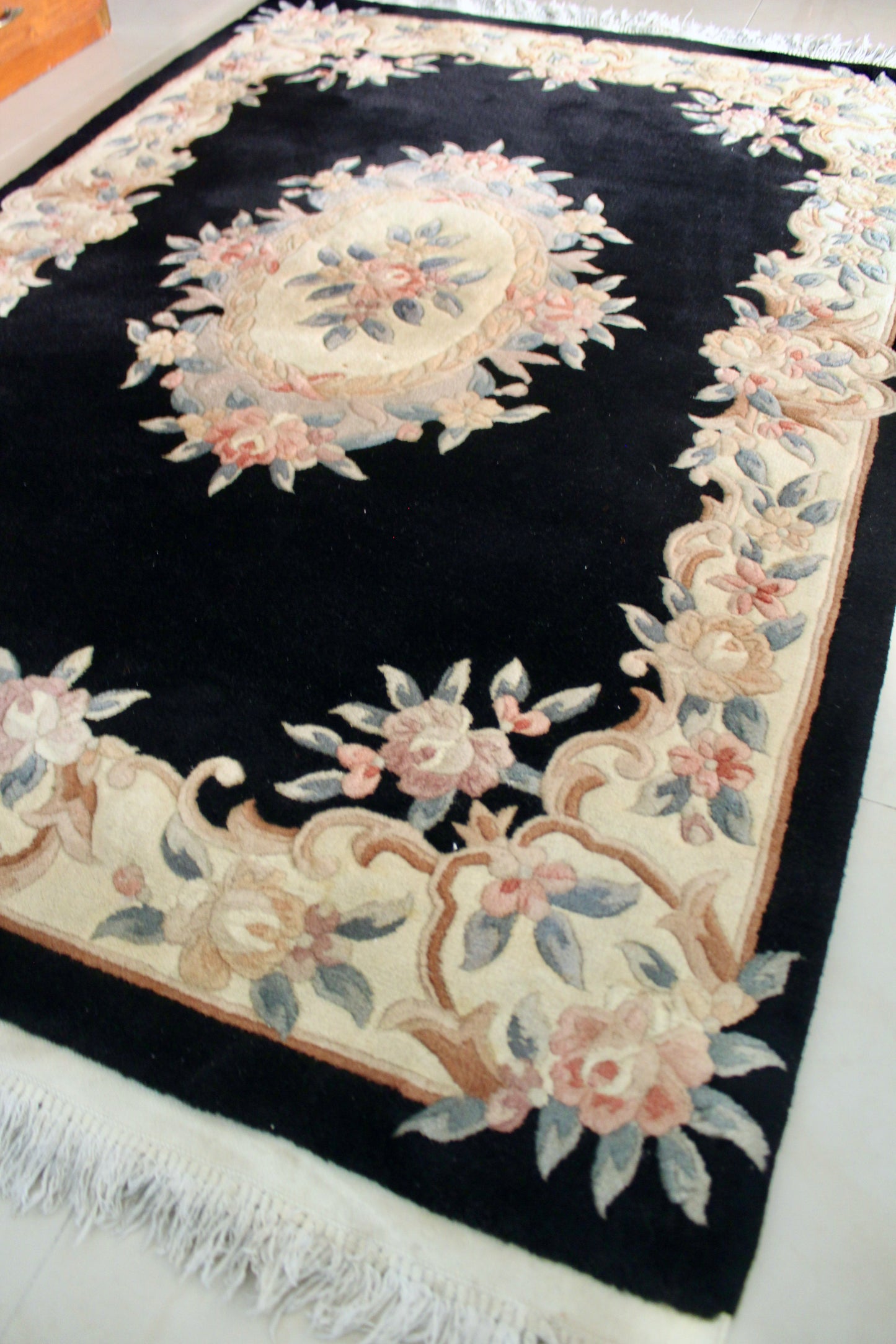 1980s Vintage Chinese Handmade Carpet