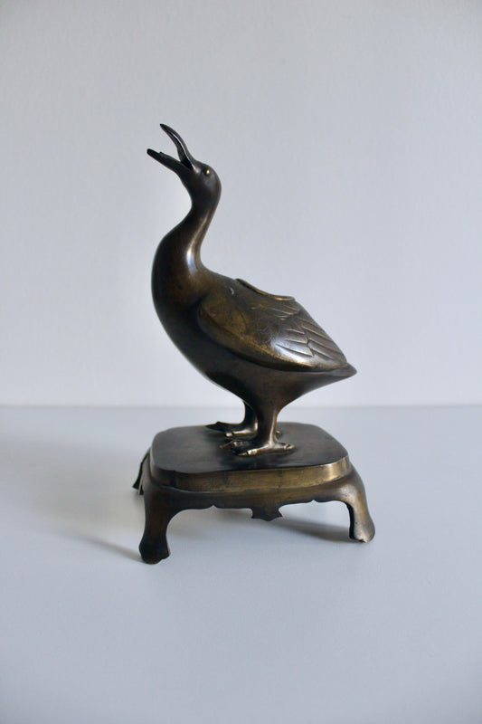 Japanese Meiji Period Bronze Duck Incense Burner/Mubkhar