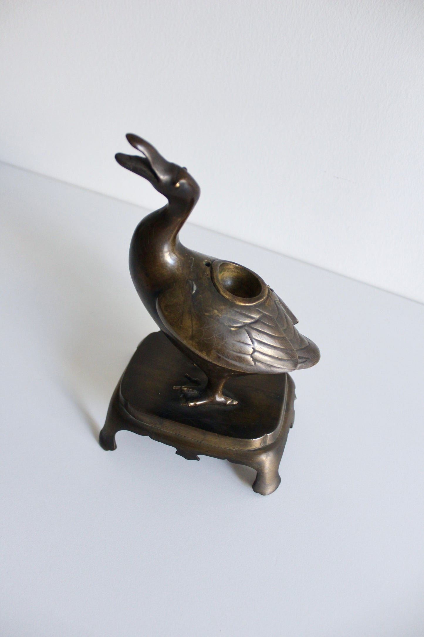 Japanese Meiji Period Bronze Duck Incense Burner/Mubkhar