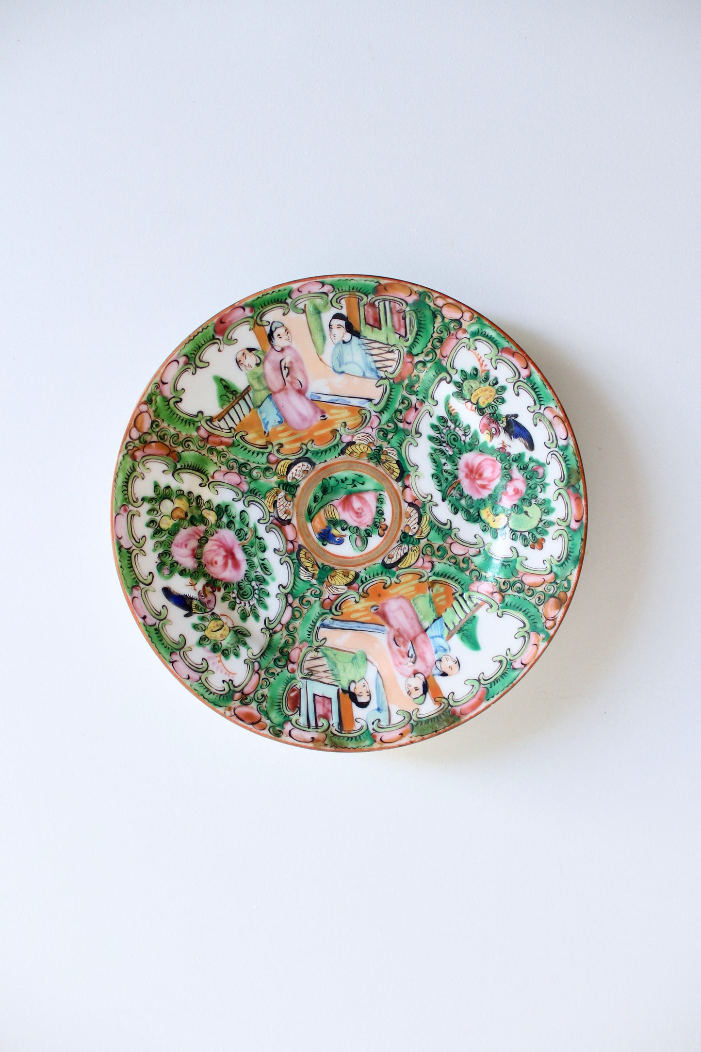 Vintage Famille Rose Handpainted Plate
