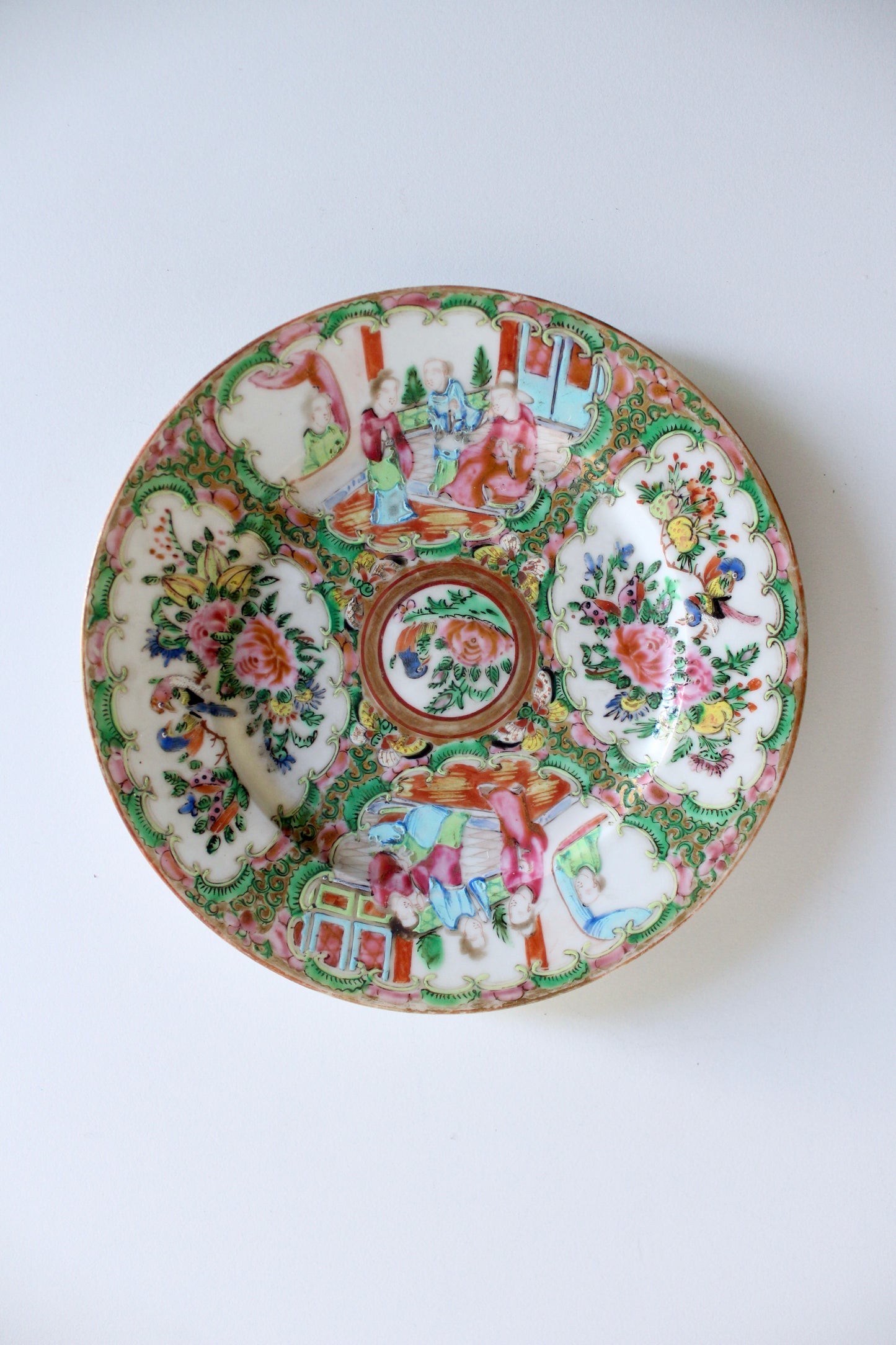 Vintage Famille Rose Handpainted Plate