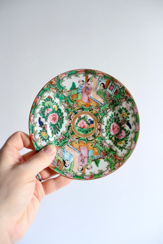 Vintage Famille Rose Handpainted Plate