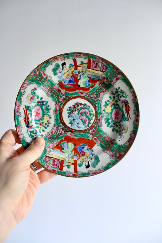 Vintage Famille Rose Handpainted Plate