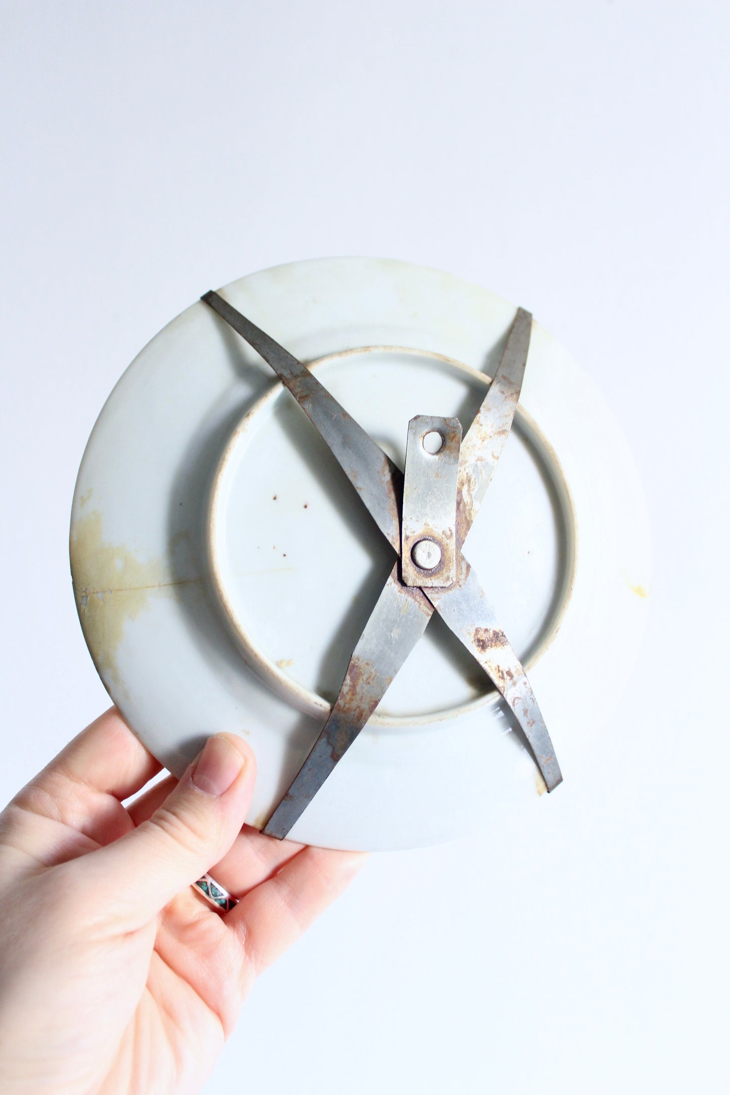 Late Meiji Period Japanese Porcelain Wall Plate with Custom Hanger