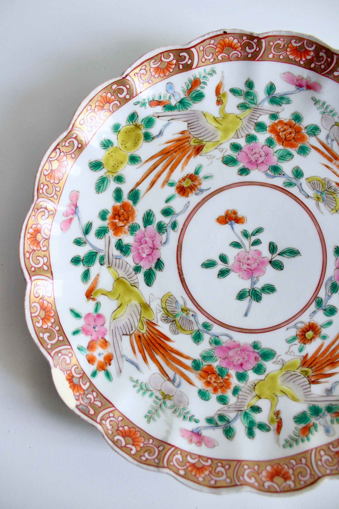 Vintage Chinese Famille Rose Plate