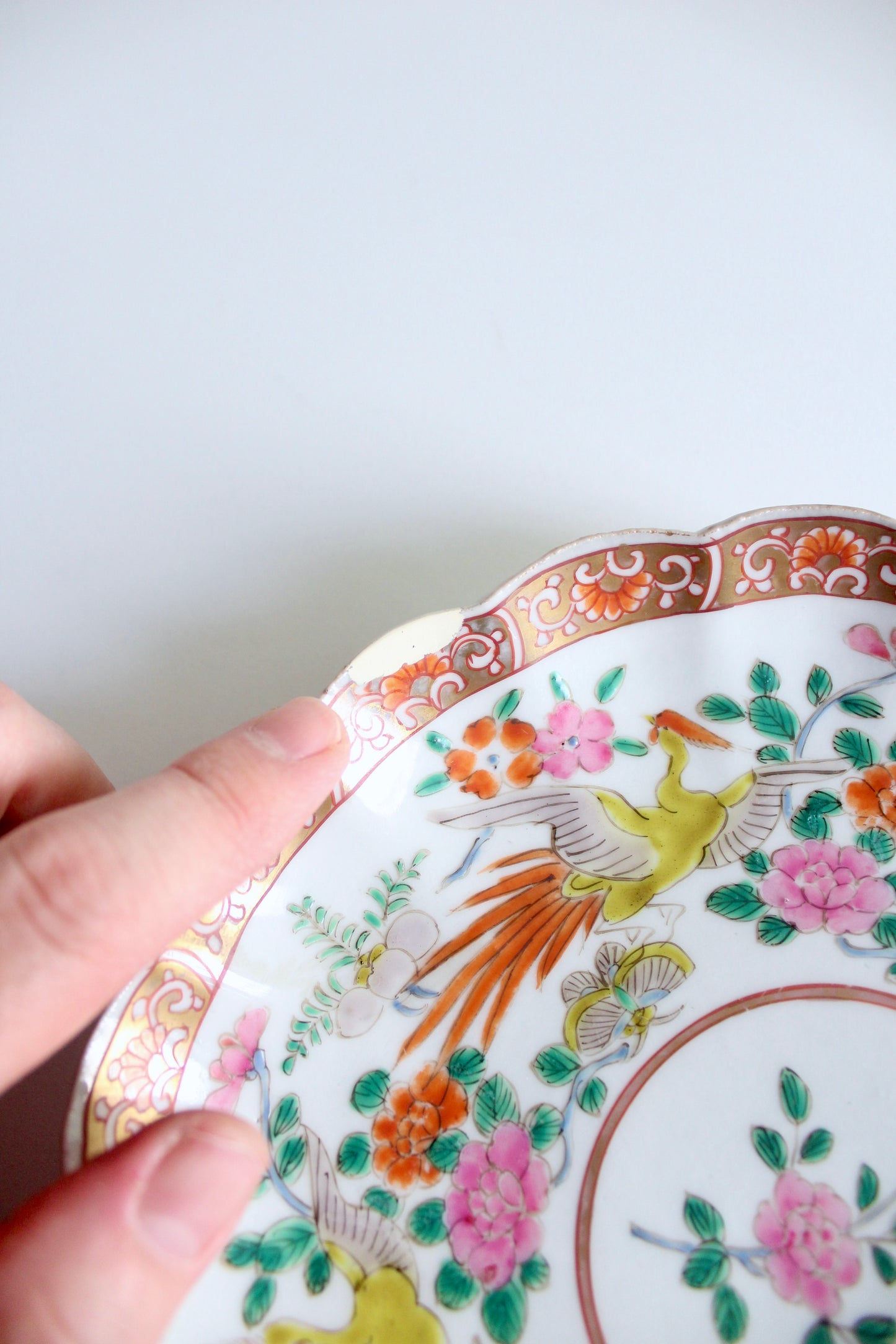Vintage Chinese Famille Rose Plate
