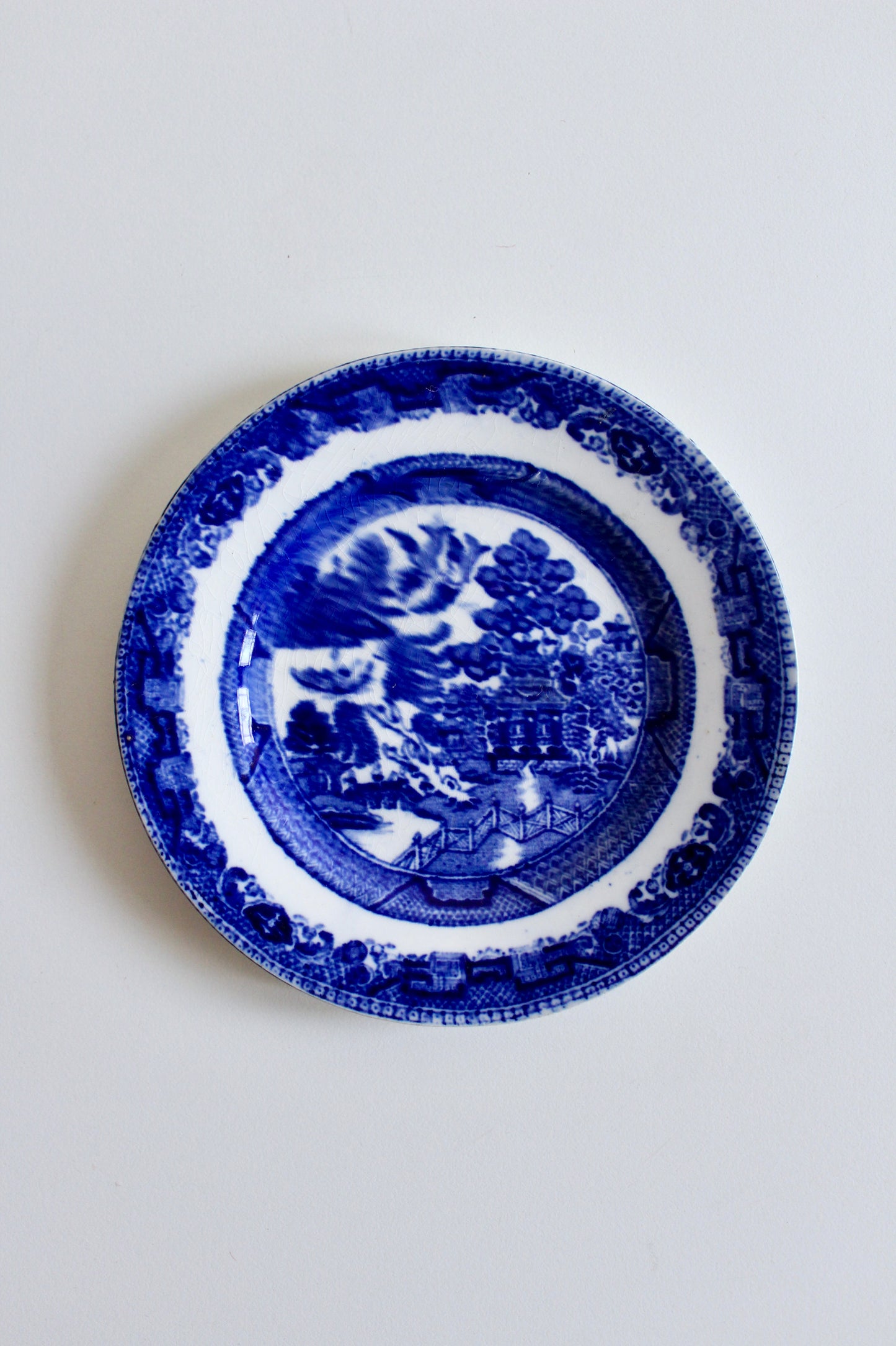 Midcentury Blue Willow Dessert Plate