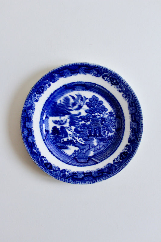 Midcentury Blue Willow Dessert Plate