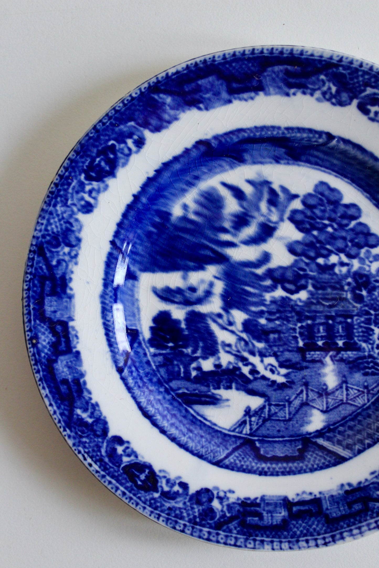 Midcentury Blue Willow Dessert Plate