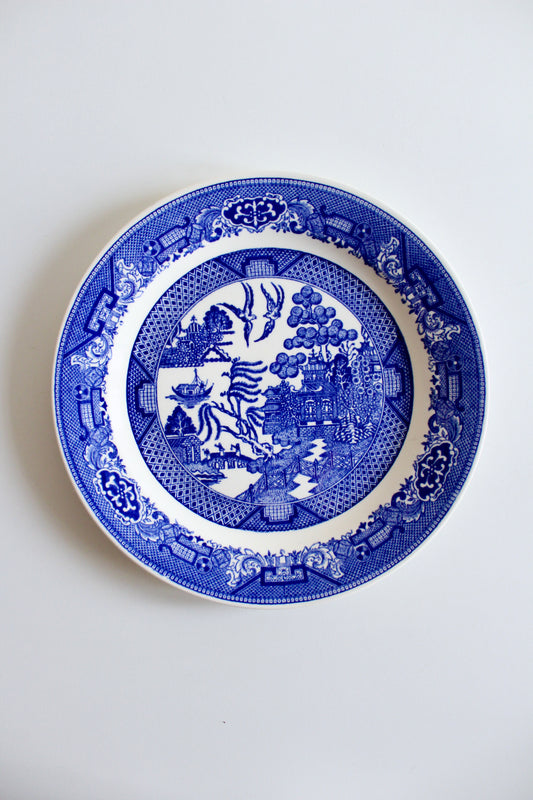 Midcentury Blue Willow Dinner Plate