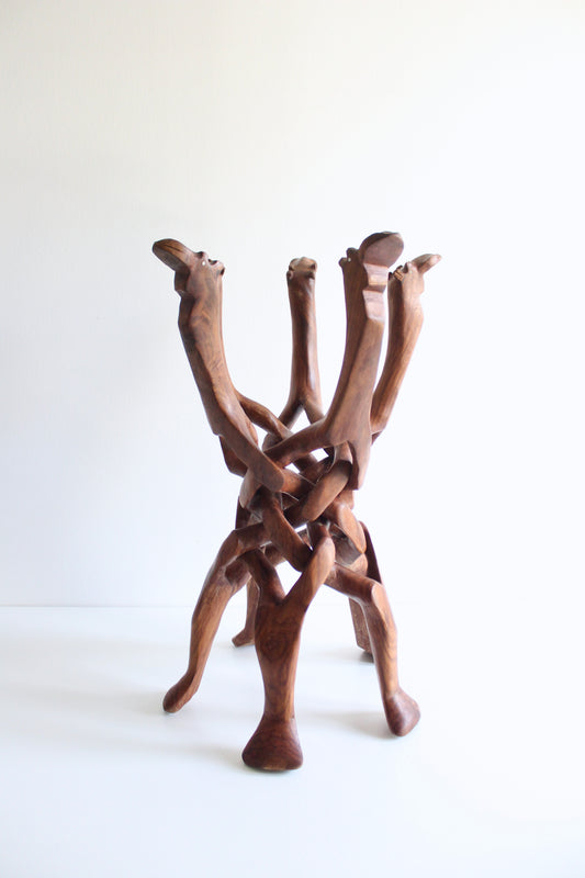 Carved Rosewood Camels Table Base or Plant Stand