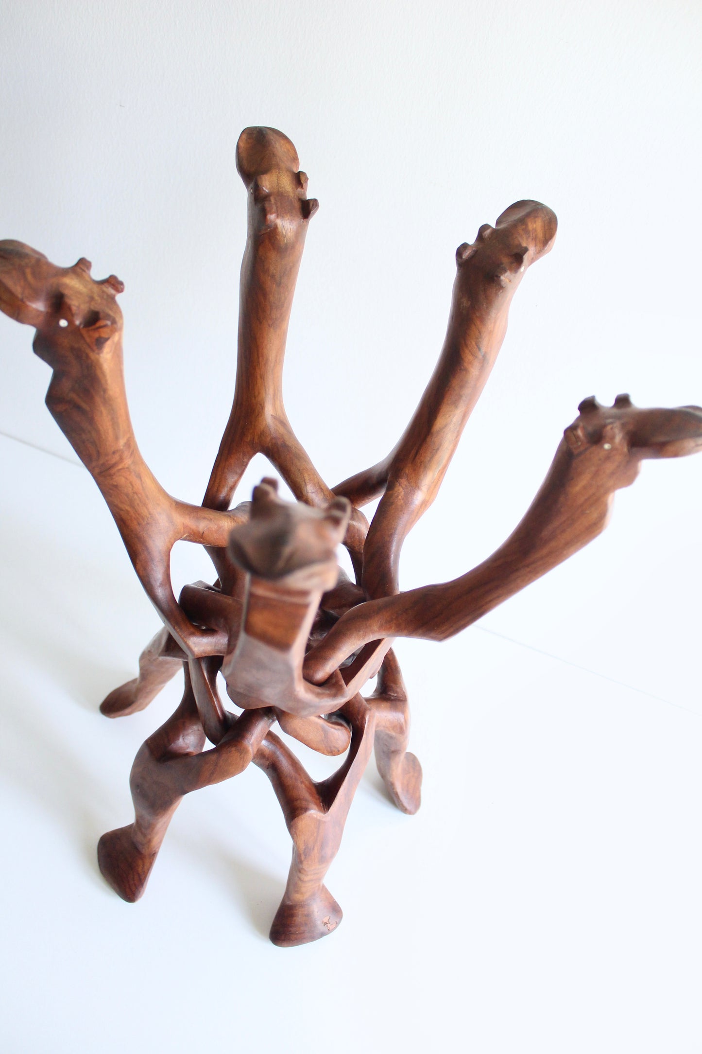 Carved Rosewood Camels Table Base or Plant Stand