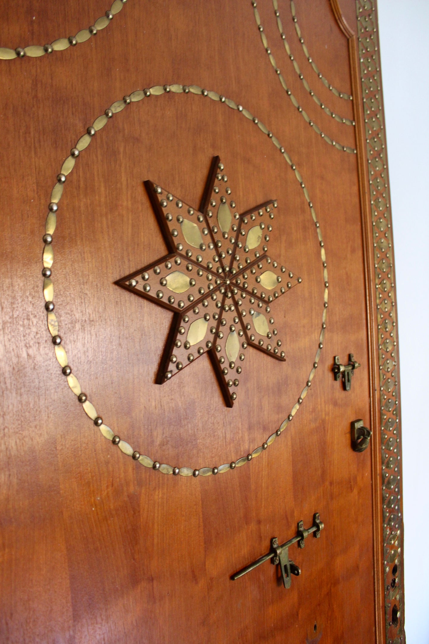 1950s-1960s Brass and Wood Door