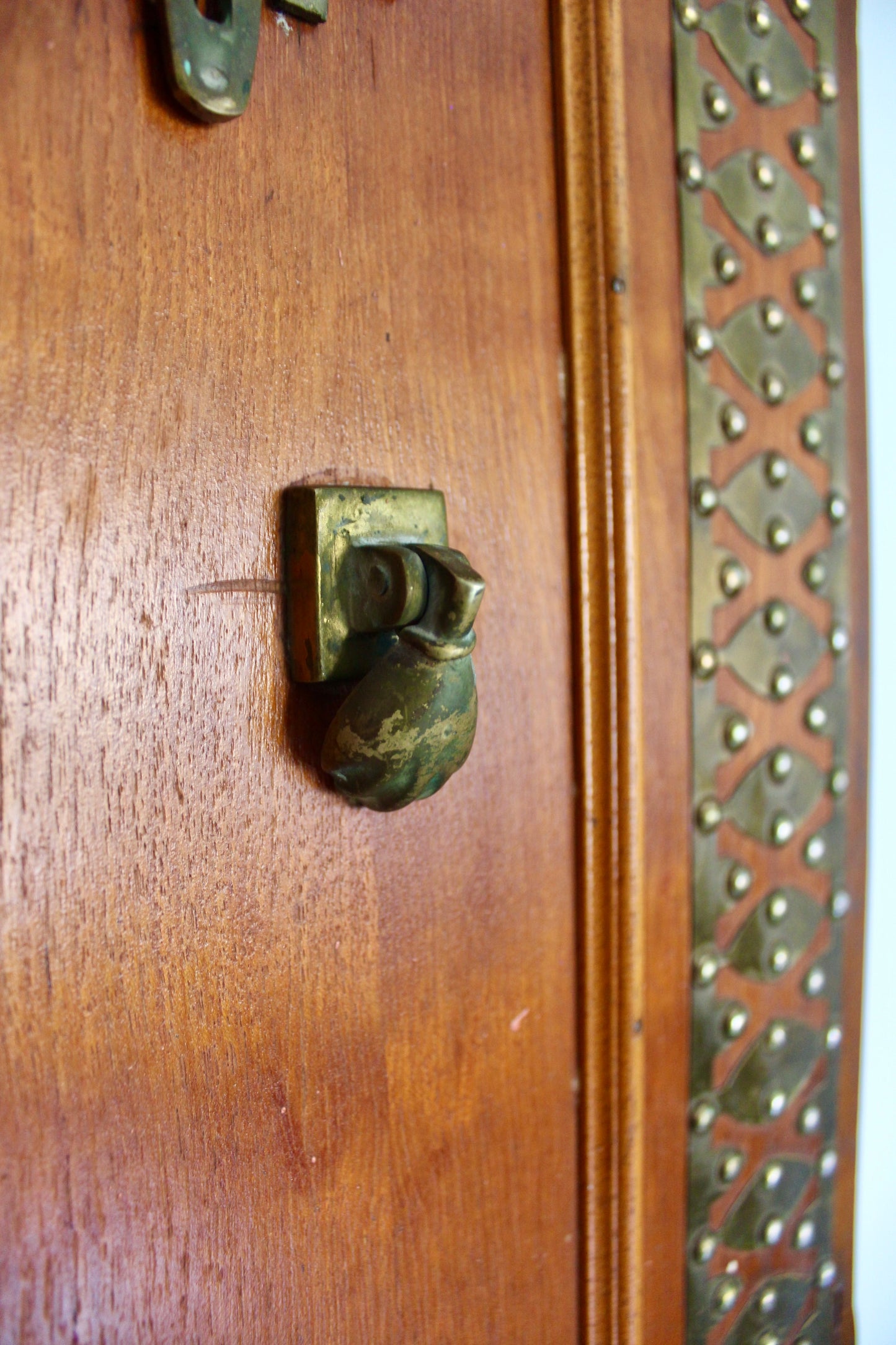 1950s-1960s Brass and Wood Door