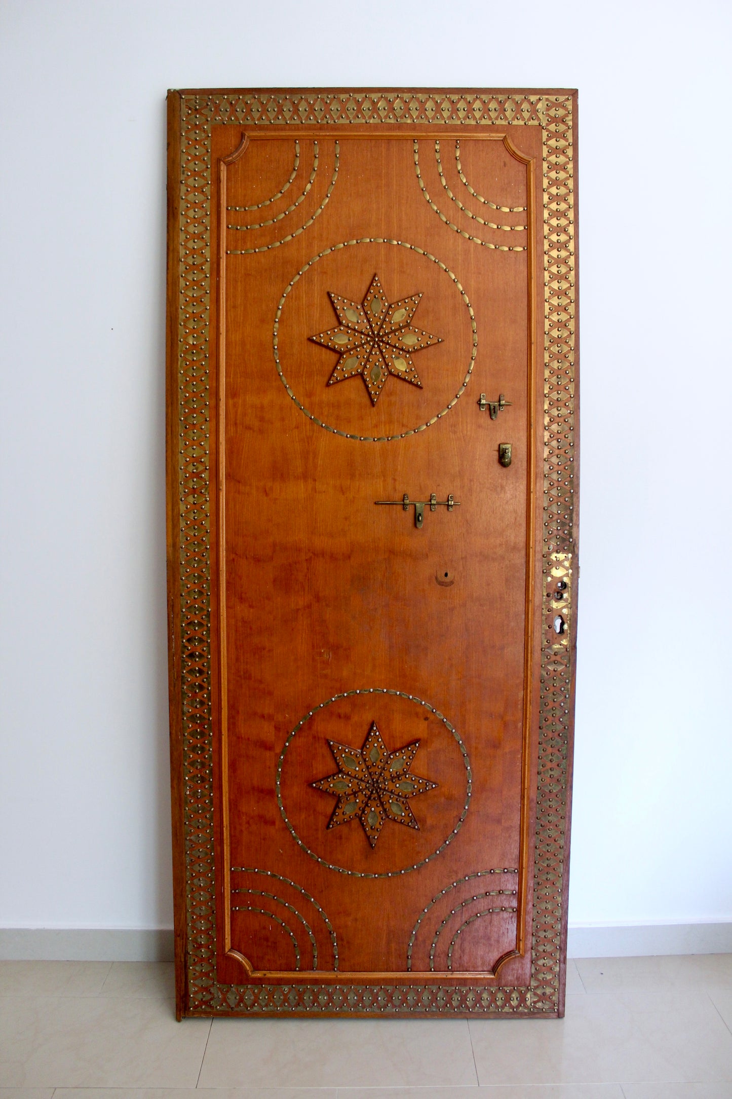 1950s-1960s Brass and Wood Door