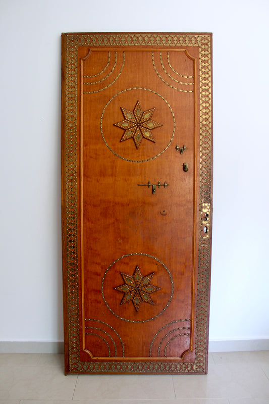 1950s-1960s Brass and Wood Door