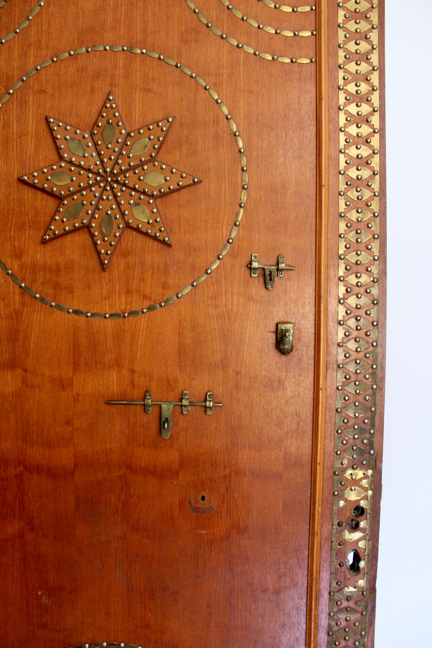 1950s-1960s Brass and Wood Door