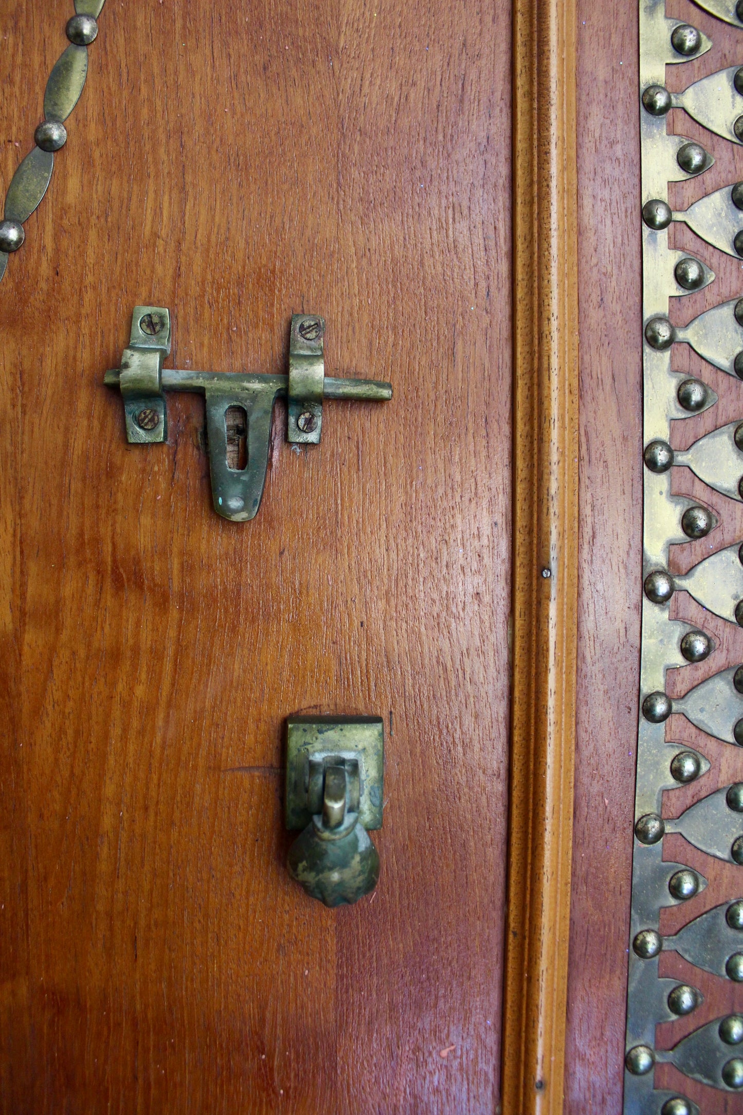 1950s-1960s Brass and Wood Door