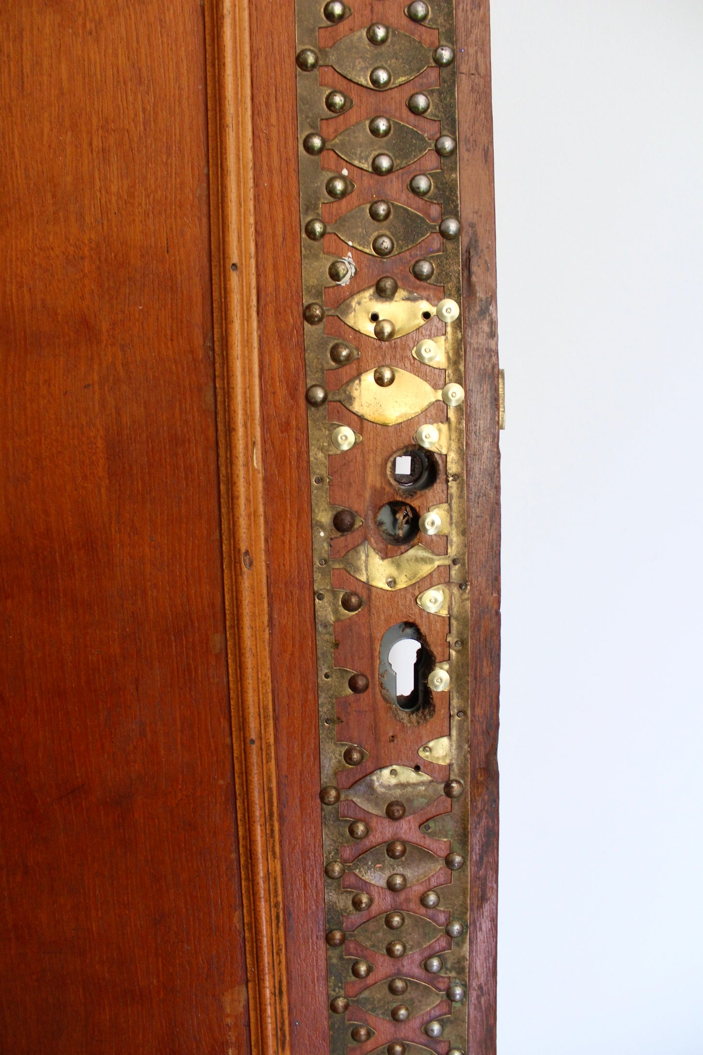 1950s-1960s Brass and Wood Door