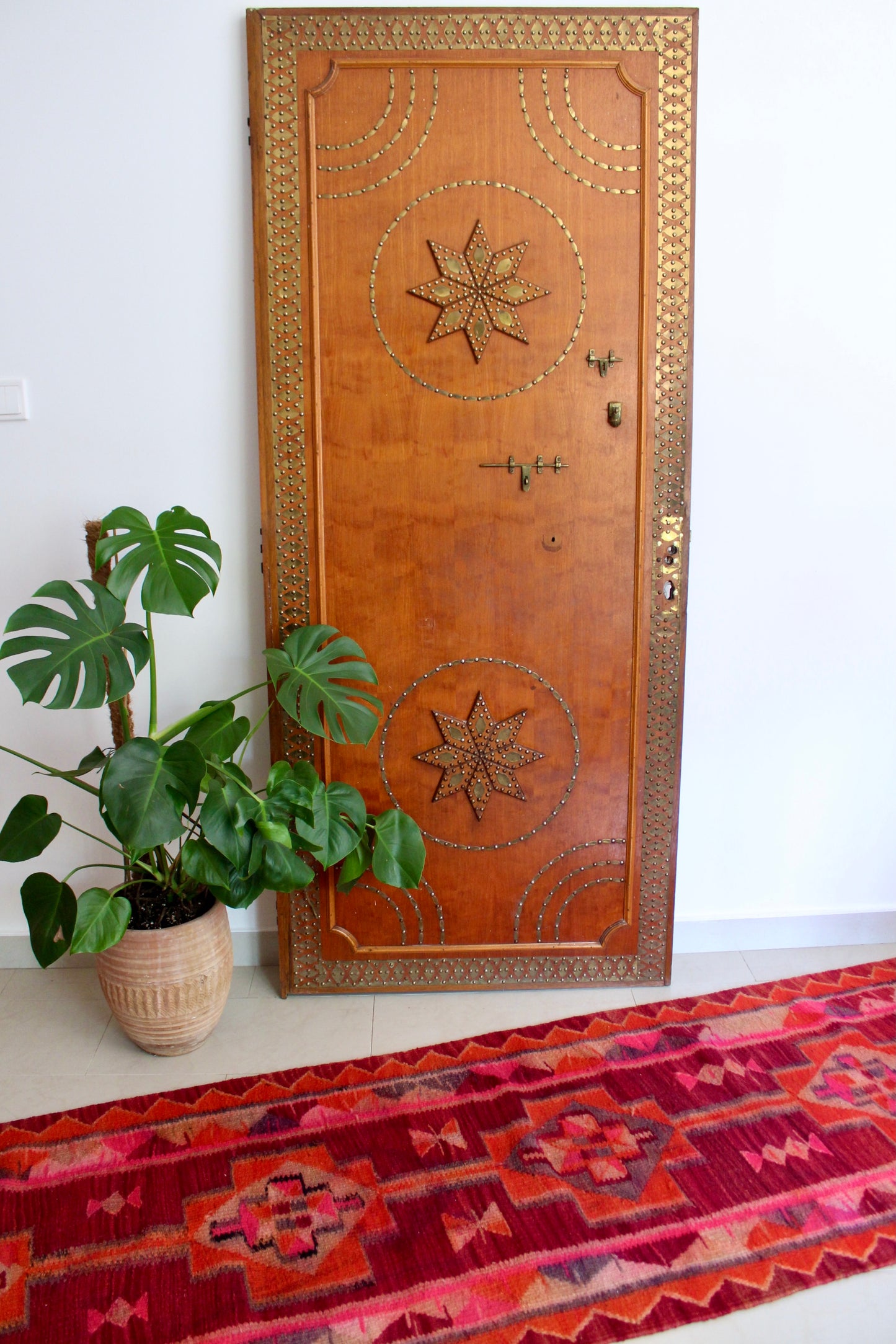 1950s-1960s Brass and Wood Door