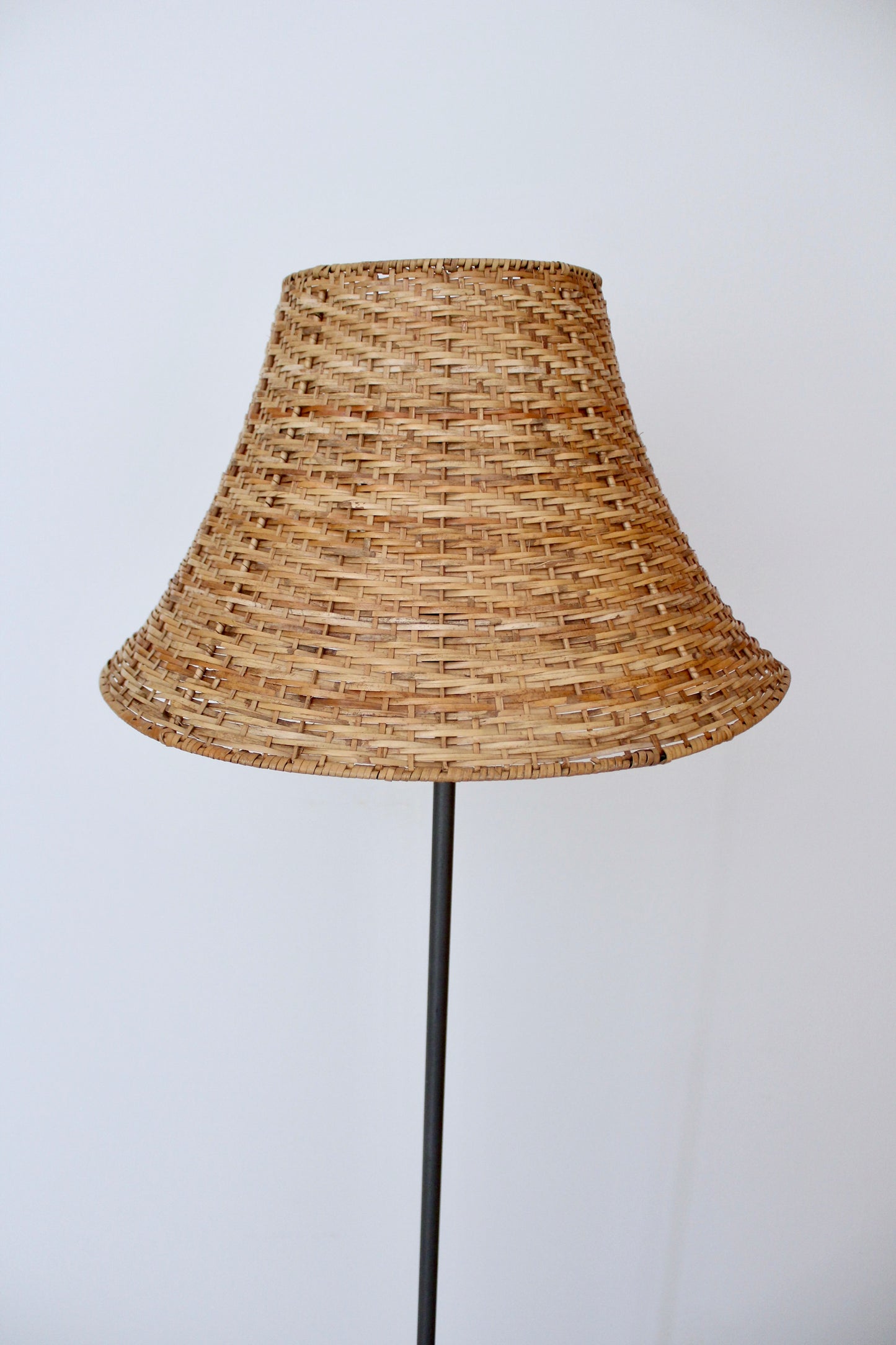 1993 Vintage IKEA Floor Lamp with Rattan Shade