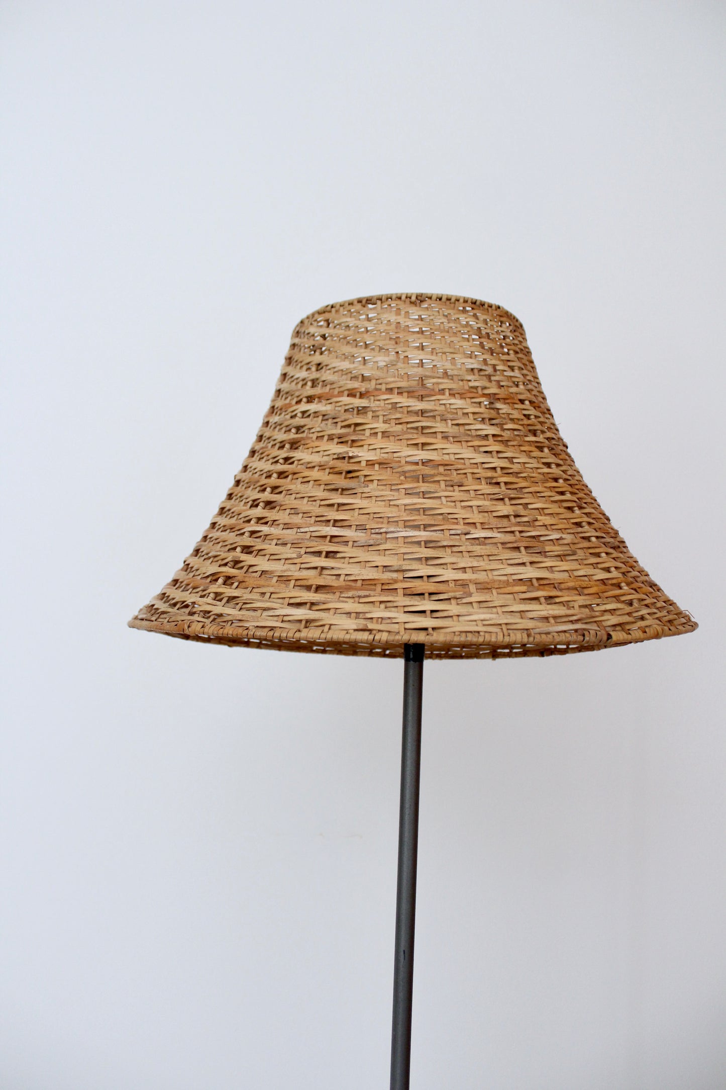 1993 Vintage IKEA Floor Lamp with Rattan Shade