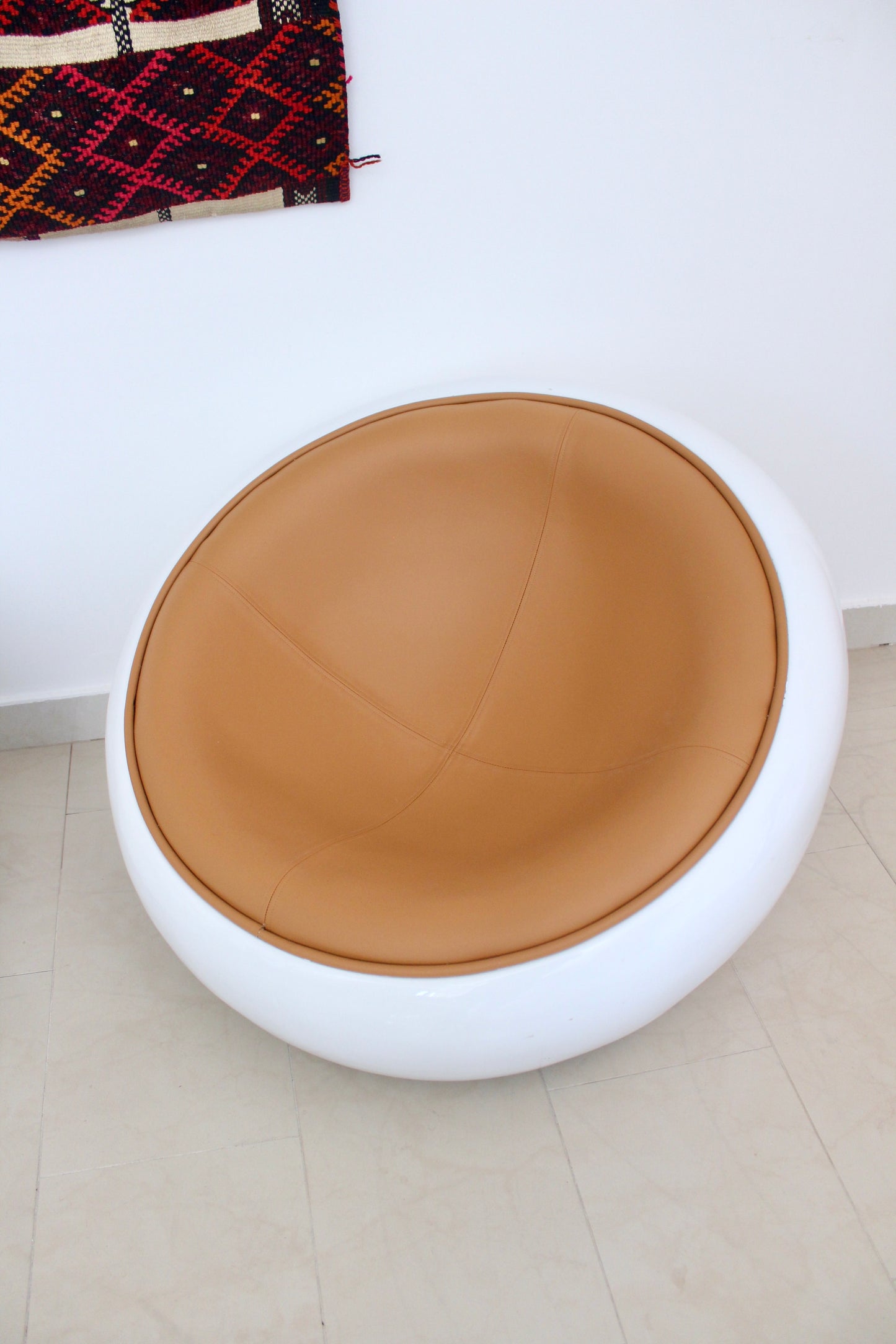 Modern Space-Age Lounge Chairs - White Shells with Custom Upholstery