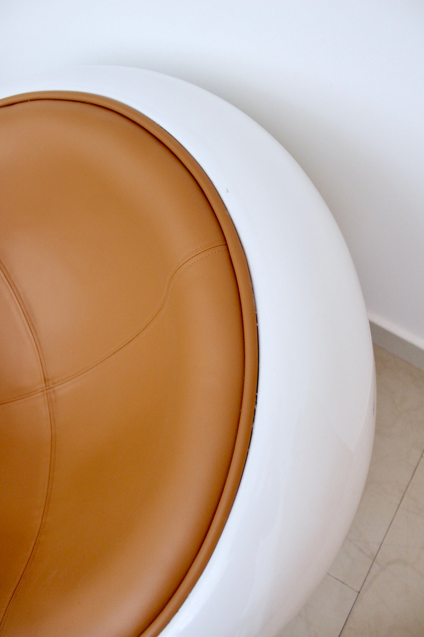 Modern Space-Age Lounge Chairs - White Shells with Custom Upholstery