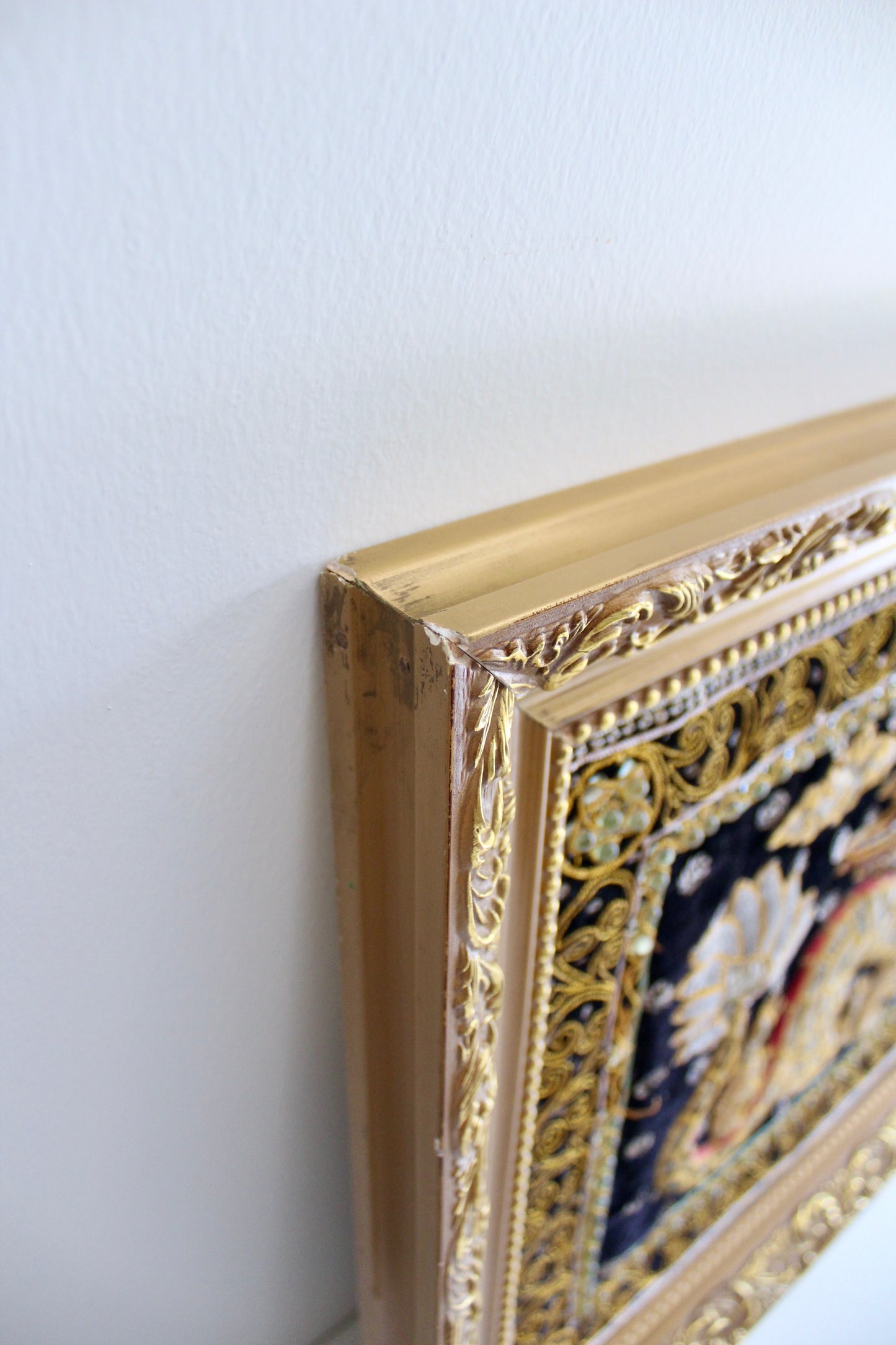 Large Burmese Silver Framed Dragons Textiles