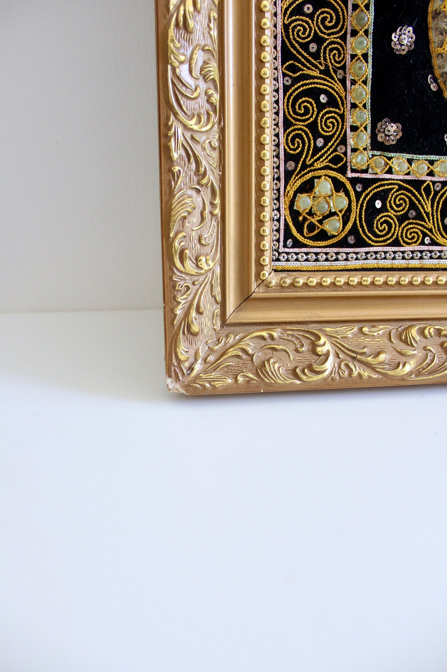 Large Burmese Silver Framed Dragons Textiles