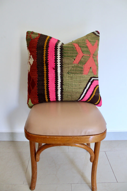 Vintage Turkish Kilim Pillow 3 - 50x50cm