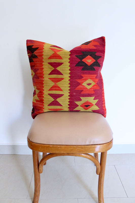 Vintage Turkish Kilim Pillow 5 - 50x50cm